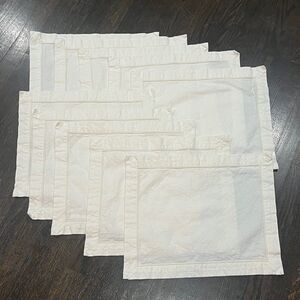 JAN DE LUZ‎ CARMEL Set Of 10 Cream Woven Cotton Place Mats USA 17x14 Classic